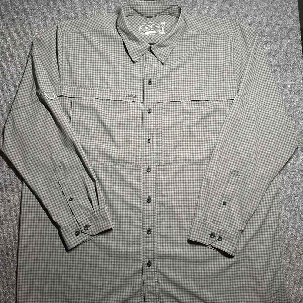 GameGuard Outdoors Shirt Mens 3XL Gray Plaid Vented Performance 1042 Longsleeve